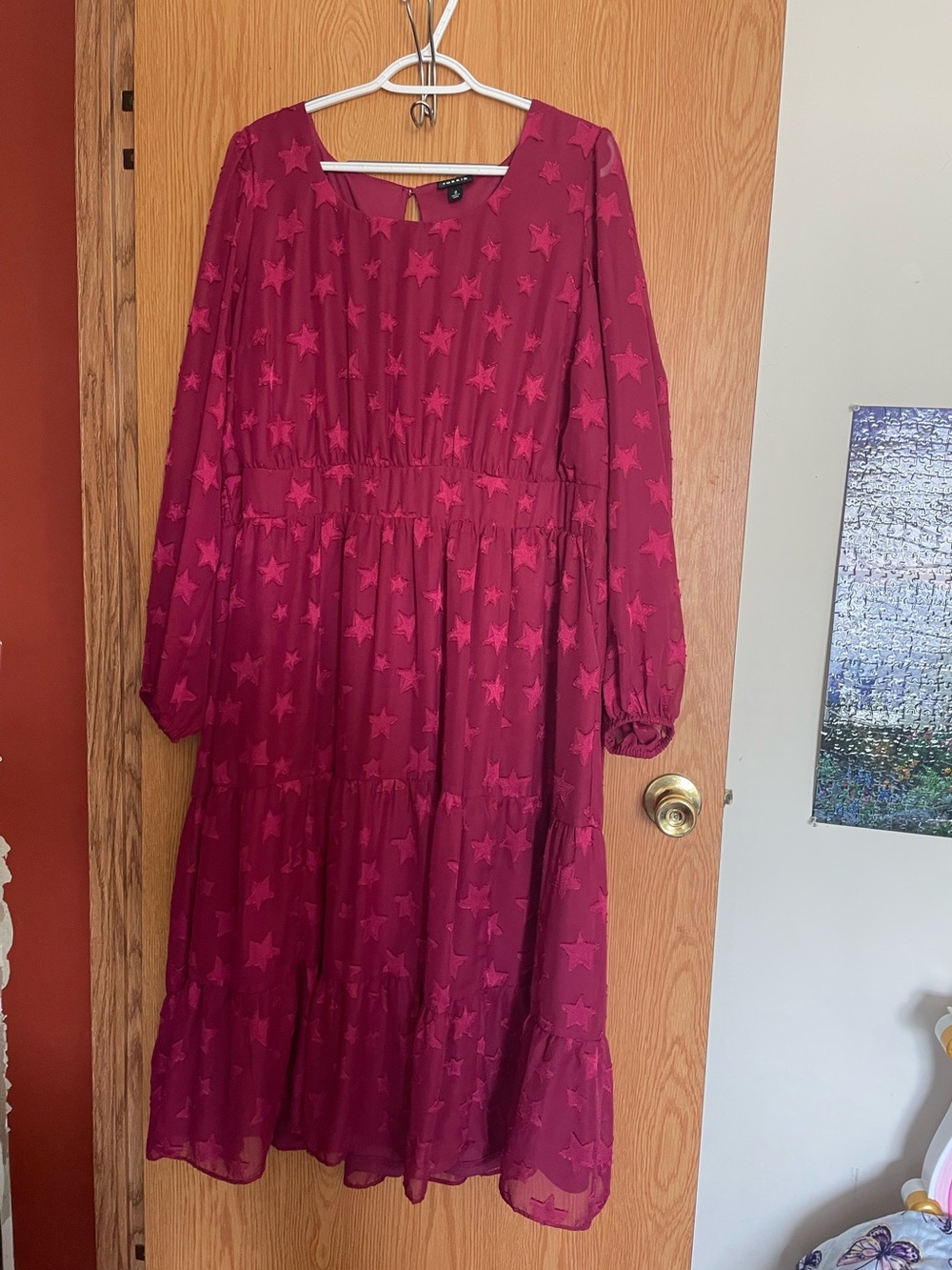 torrid Magenta Star-Print Long Sleeve Girls' Dress